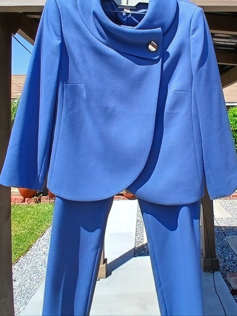 Tahari Cobalt Blue Ponte Knit Jacket and Pants Suit